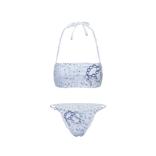 Water Drop Print Halter Swimsuit