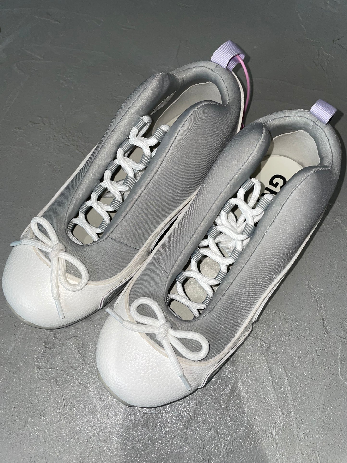 White Bow Basketball Shoes