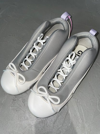 White Bow Basketball Shoes