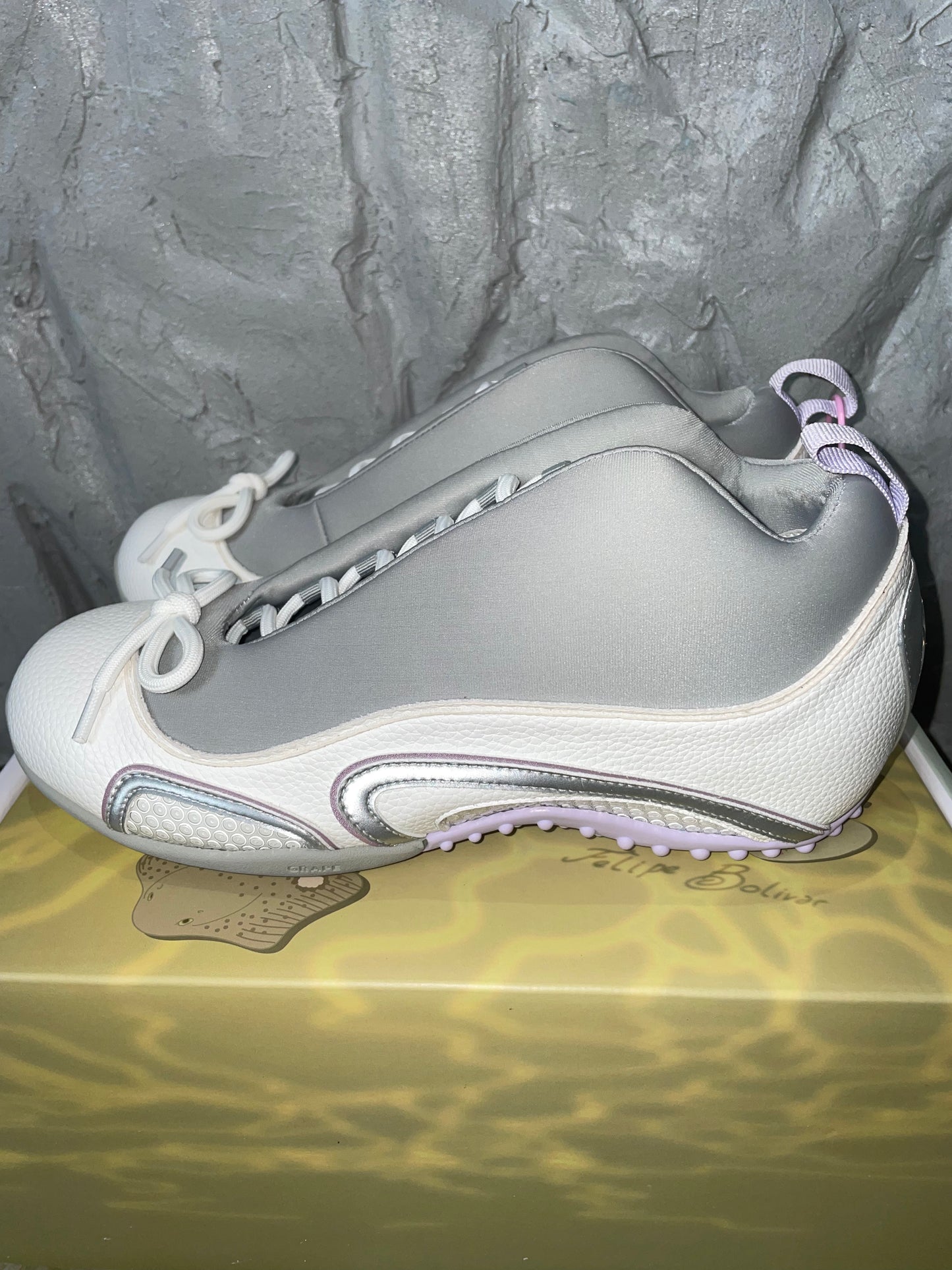 White Bow Basketball Shoes