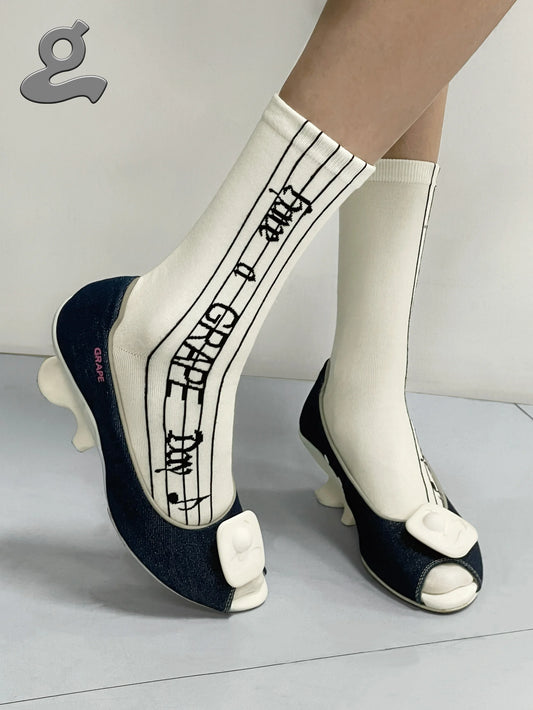 Slogan Crew Socks