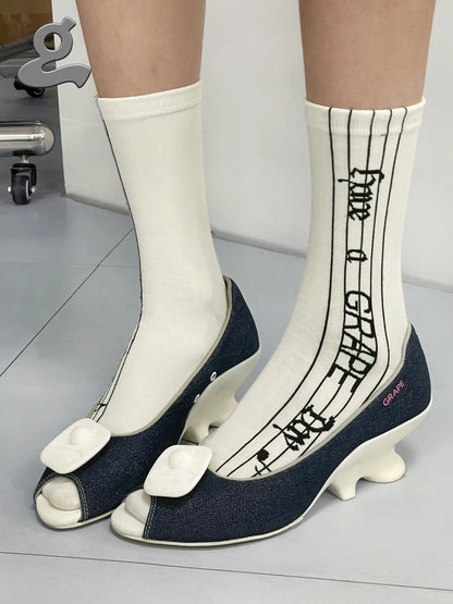 Slogan Crew Socks