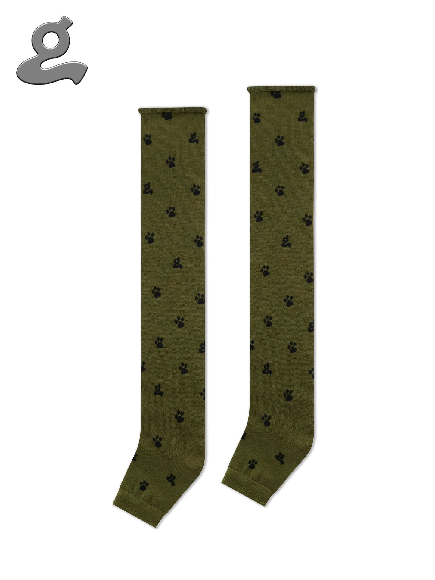 Paw-Printed Strrup Slouchy Wool Leg Warmers