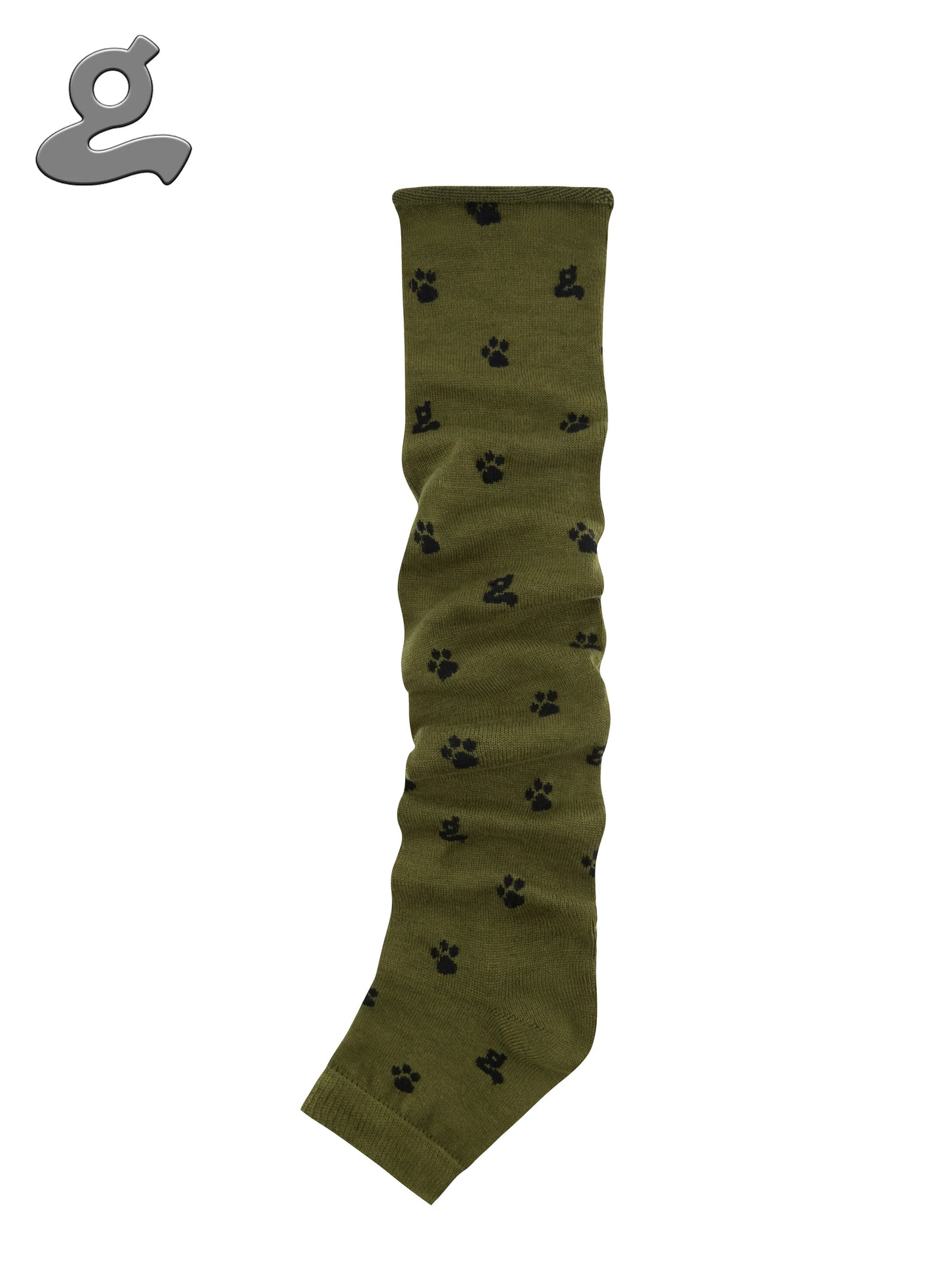 Paw-Printed Strrup Slouchy Wool Leg Warmers