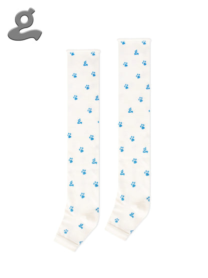 Paw-Print Strrup Slouchy Wool Leg Warmers