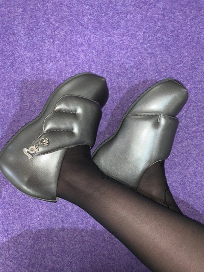 Gray Wing Platform Shoes