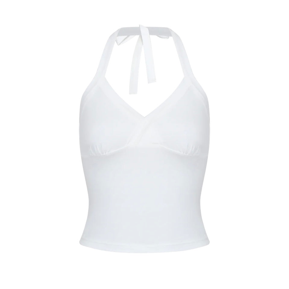 Nodress white halterneck tank top