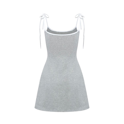 Nodress gray "No cry" crying eyes printed camisole dress