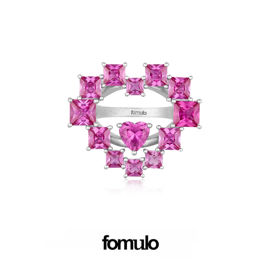 fomulo pixel diamond emoticon ring heart