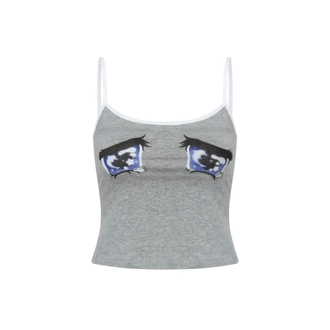 Nodress gray "No cry" crying eyes printed camisole