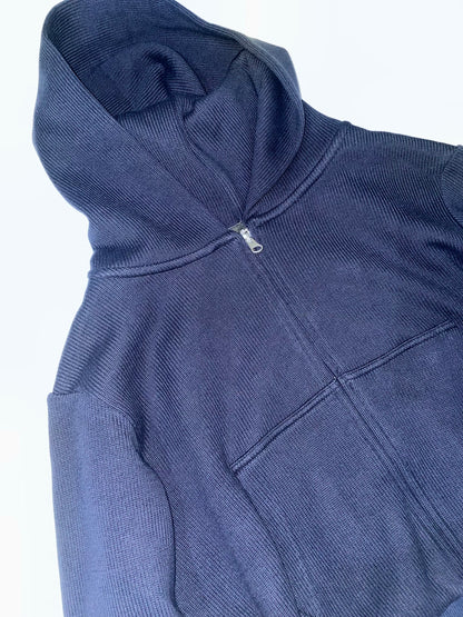 BALLOON HOODIE RIB KNIT