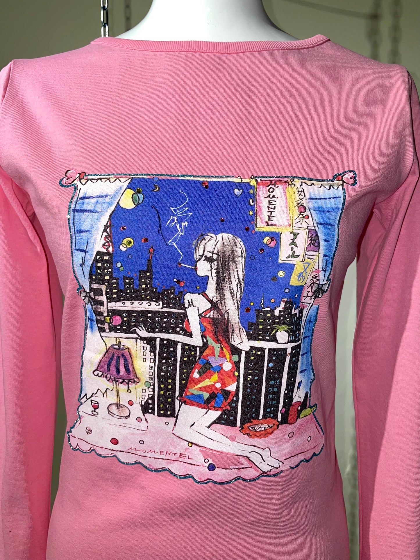 Love City Boat Neck T-Shirt Pink