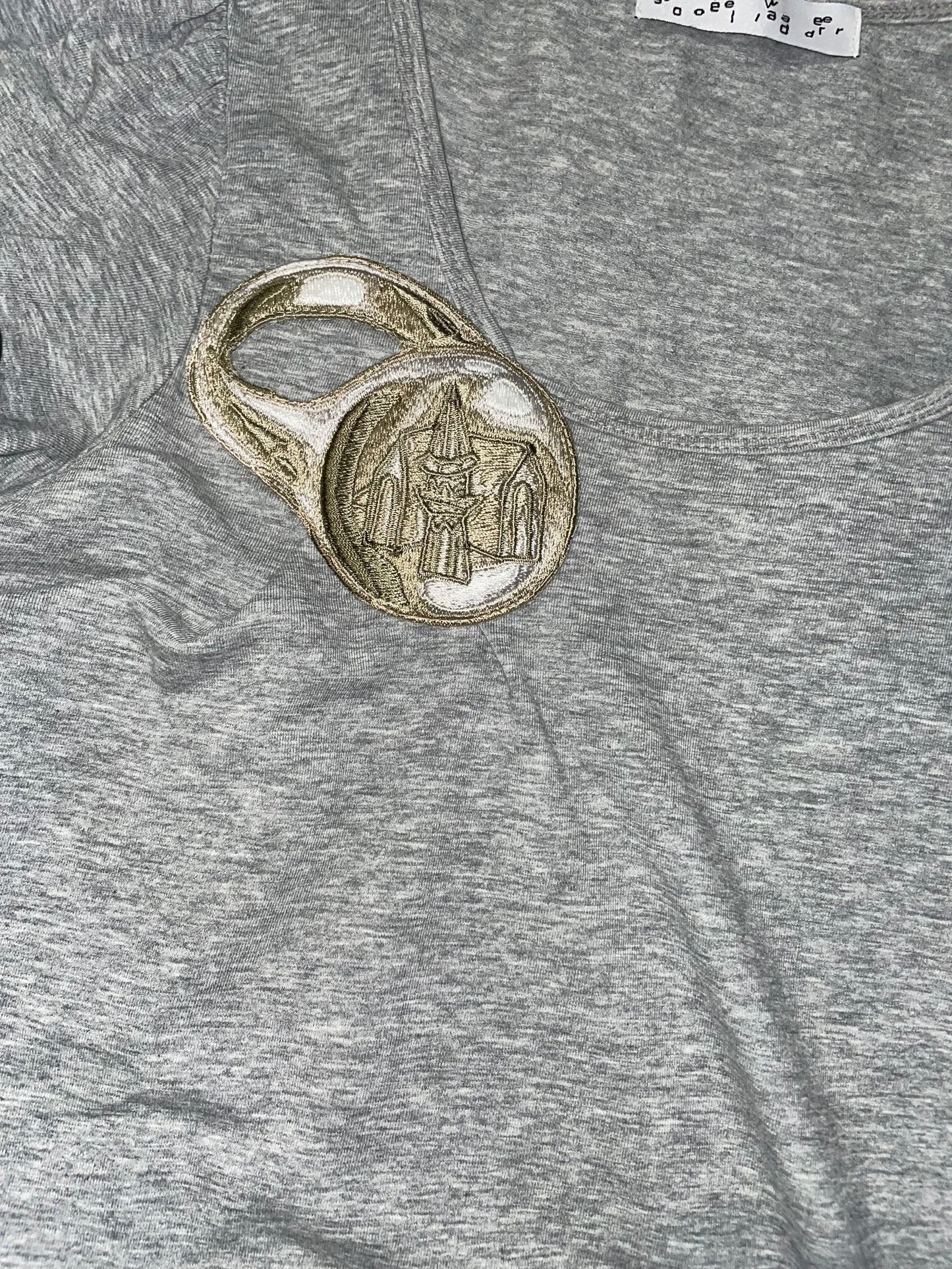 coin and ring embroidery patch top