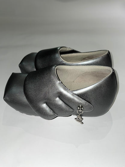 Gray Wing Platform Shoes